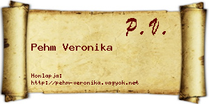 Pehm Veronika névjegykártya